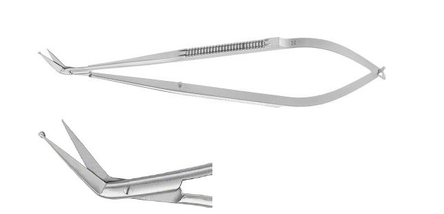 Мікроножиці гострі/тупі 45° загнуті 165 мм